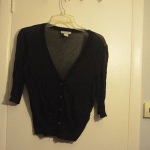 H&M Sheer Black Half Sleeve Top